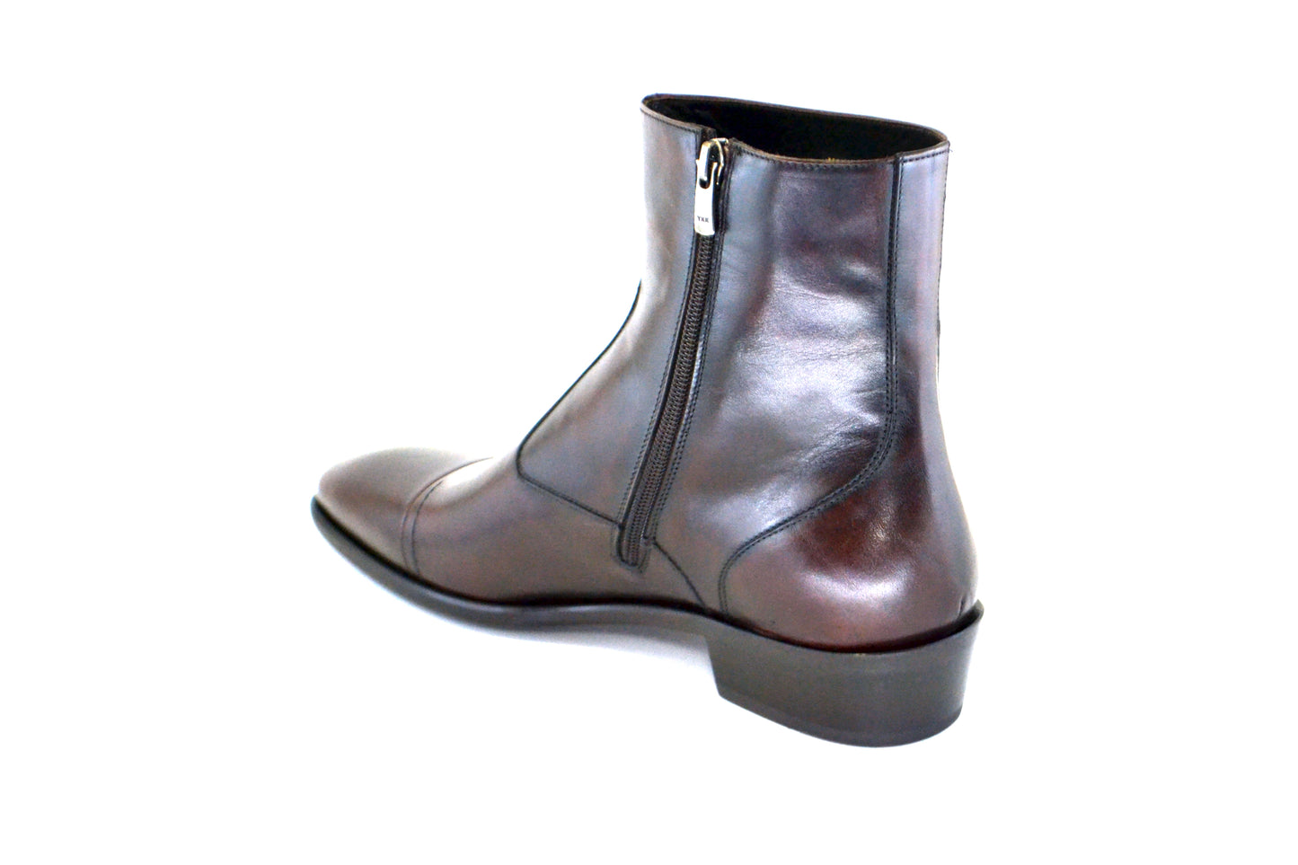 C189-1547 Cap toe side zipper boot- Brown