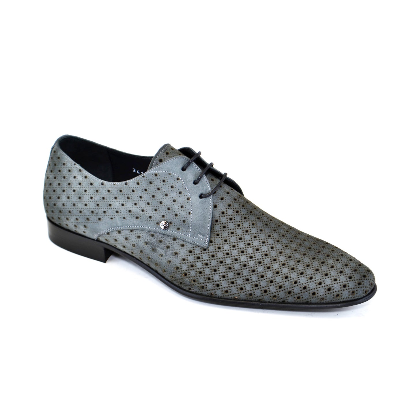 C149-2414 Nubak Gray Perforated Lace Up