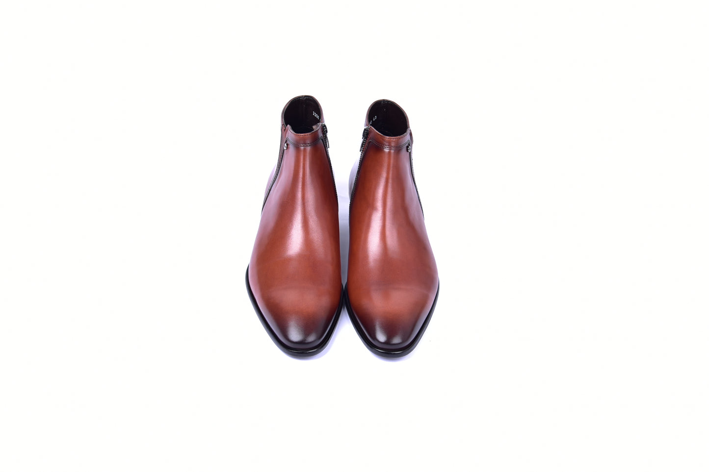 C195-3200HS Plain Toe Side zipper - Cognac Leather