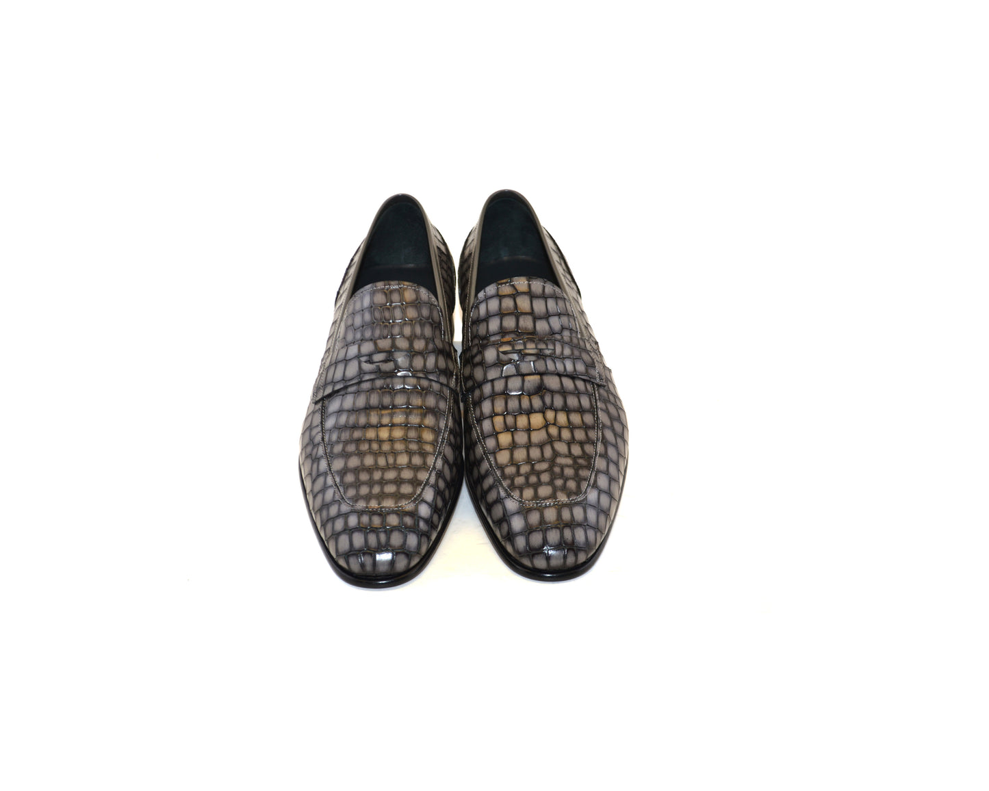 C017-3470C Croco Leather loafer- Grey