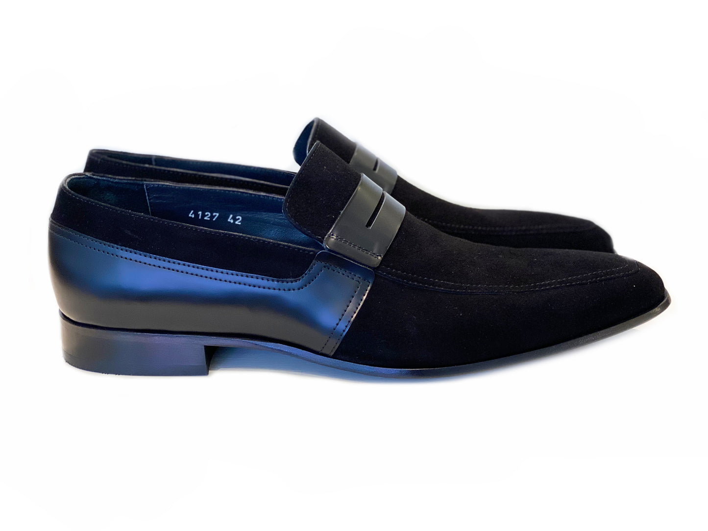 C141-4127 Suede and leather Loafer- Black