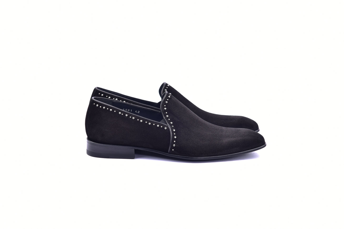 C04-4981S Suede loafer with Studs- Black