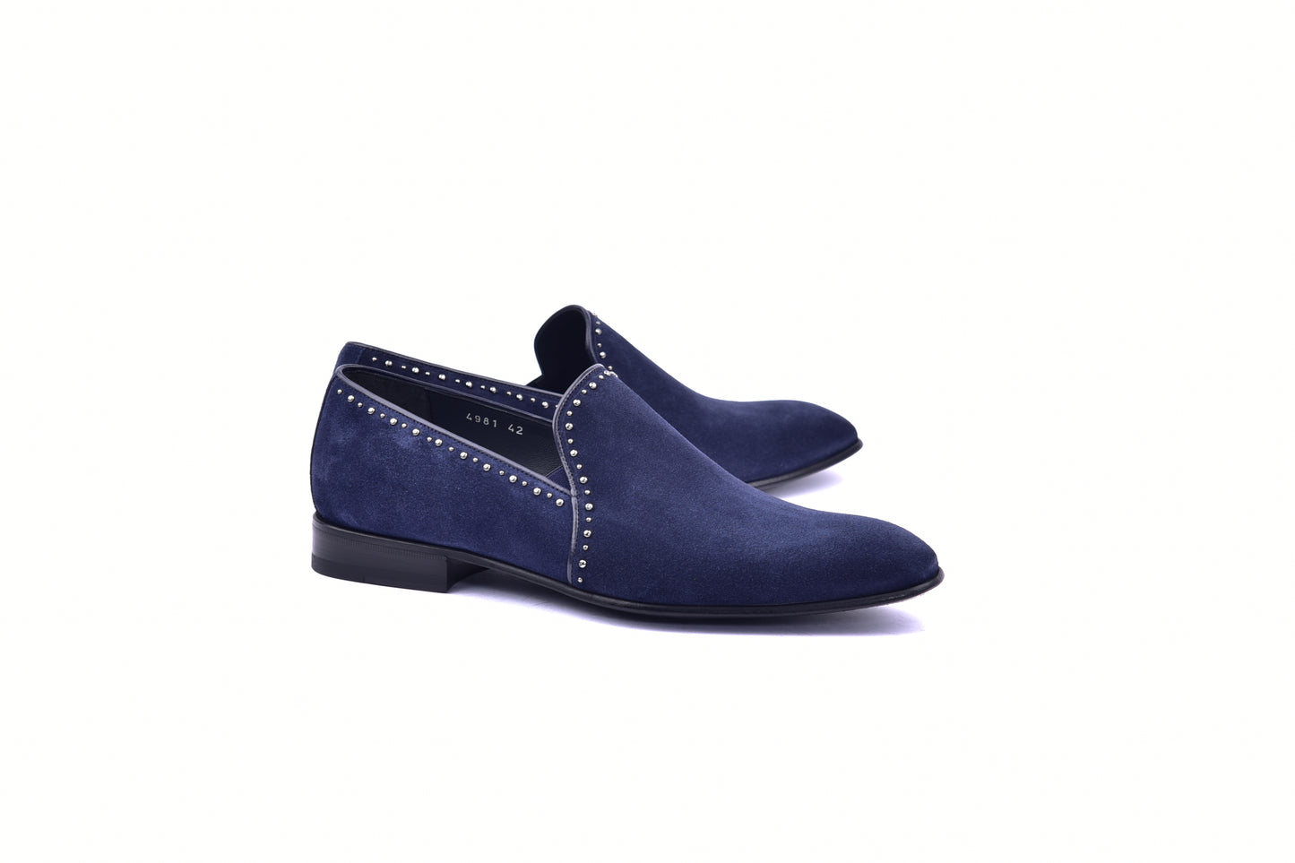 C041-4981S Suede loafer with Studs- Navy