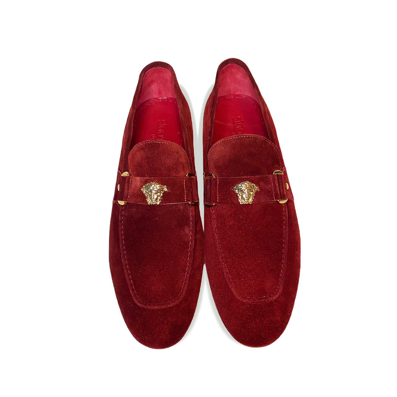 P000665-5229 Wine Suede Suede Loafer with Medusa ornament