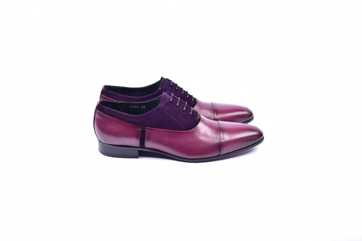 C0014042-5230 Plain toe lace up with suede vamp -Purple