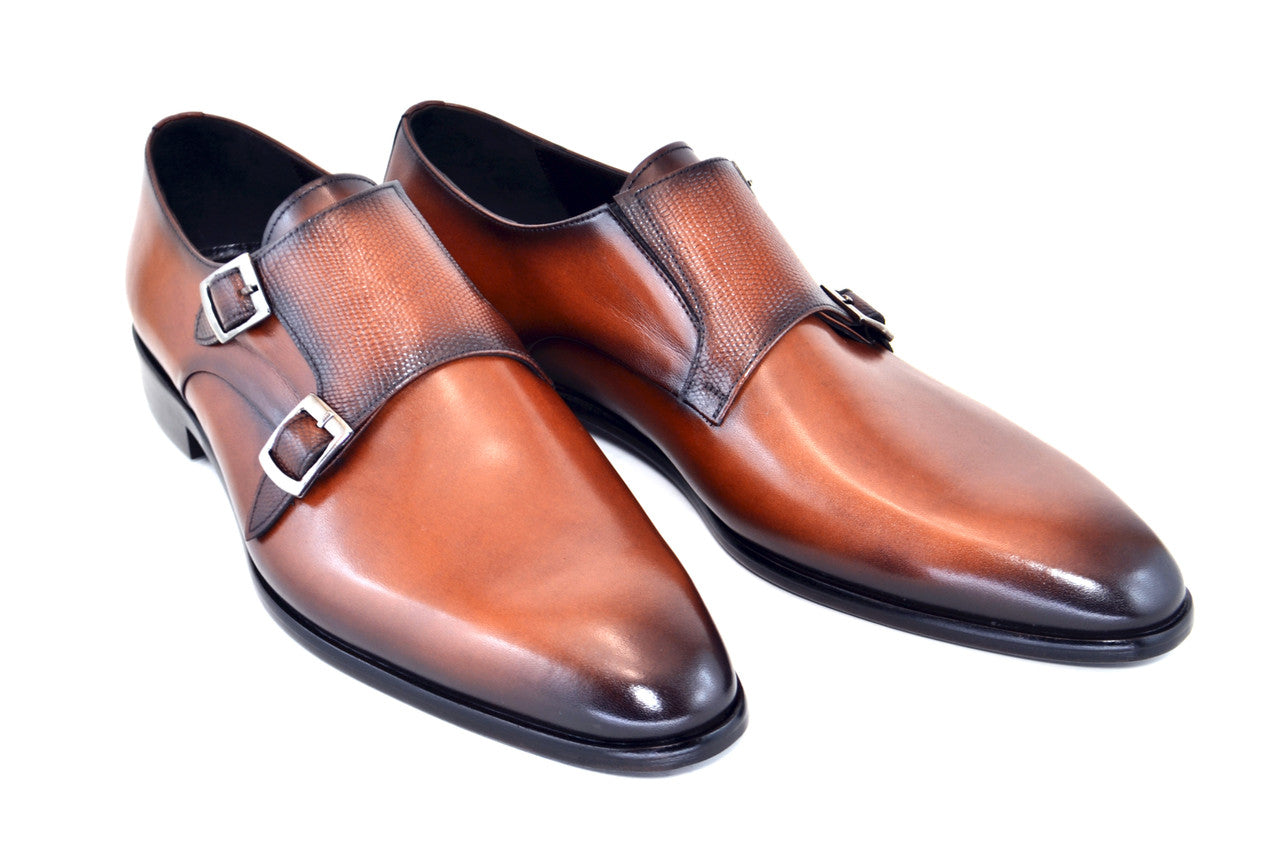 C1561-5235- Double monk strap - Tabaco