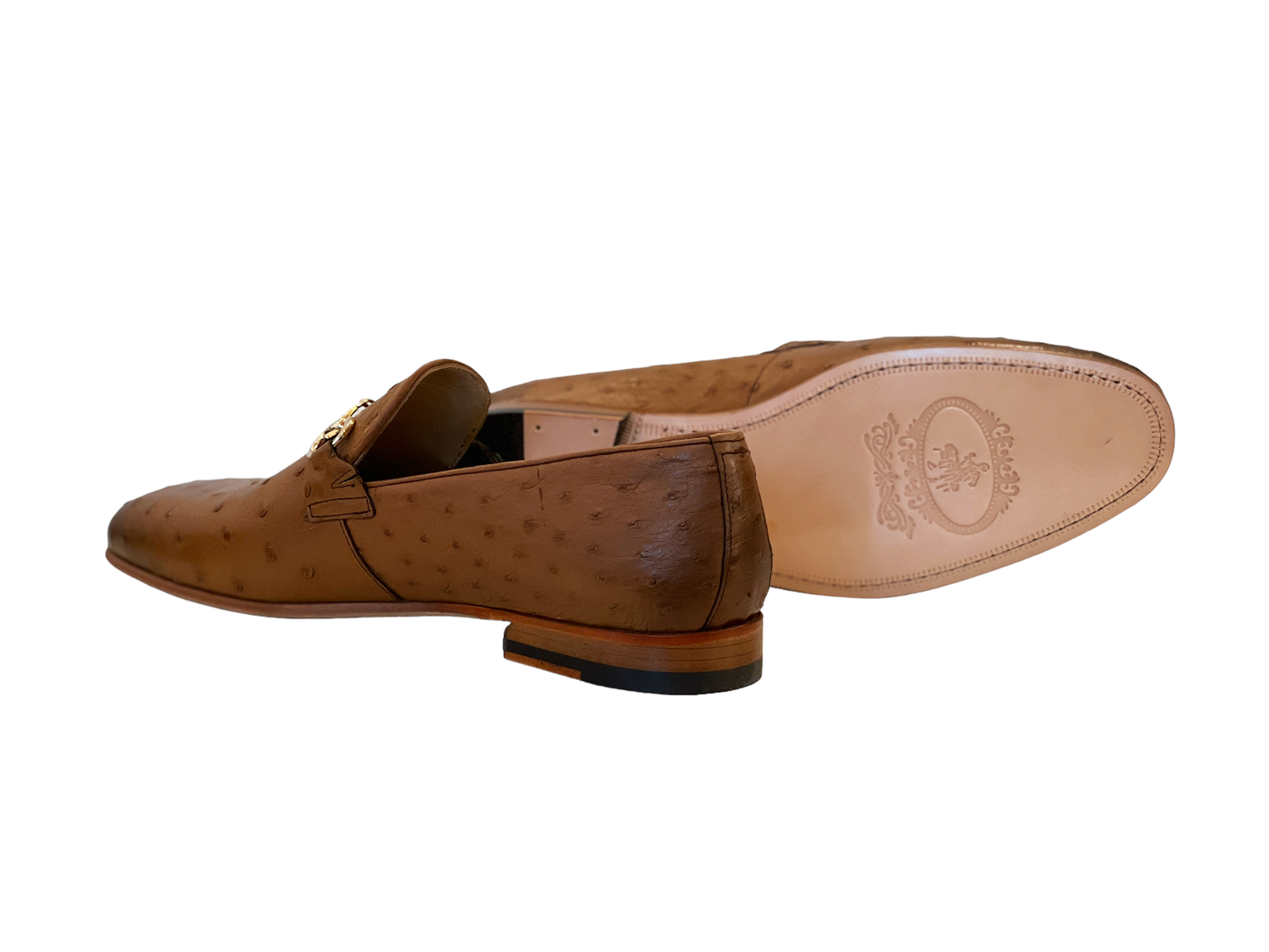C02203-5405 Genuine Ostrich buckle loafer- Tan