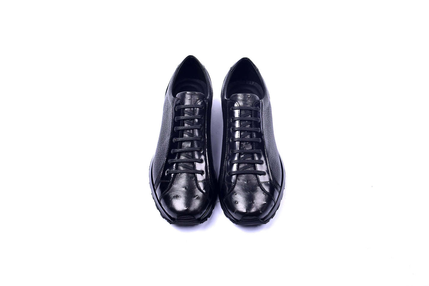 C001304-5581  Genuine Ostrich Fashion Sneaker- Black