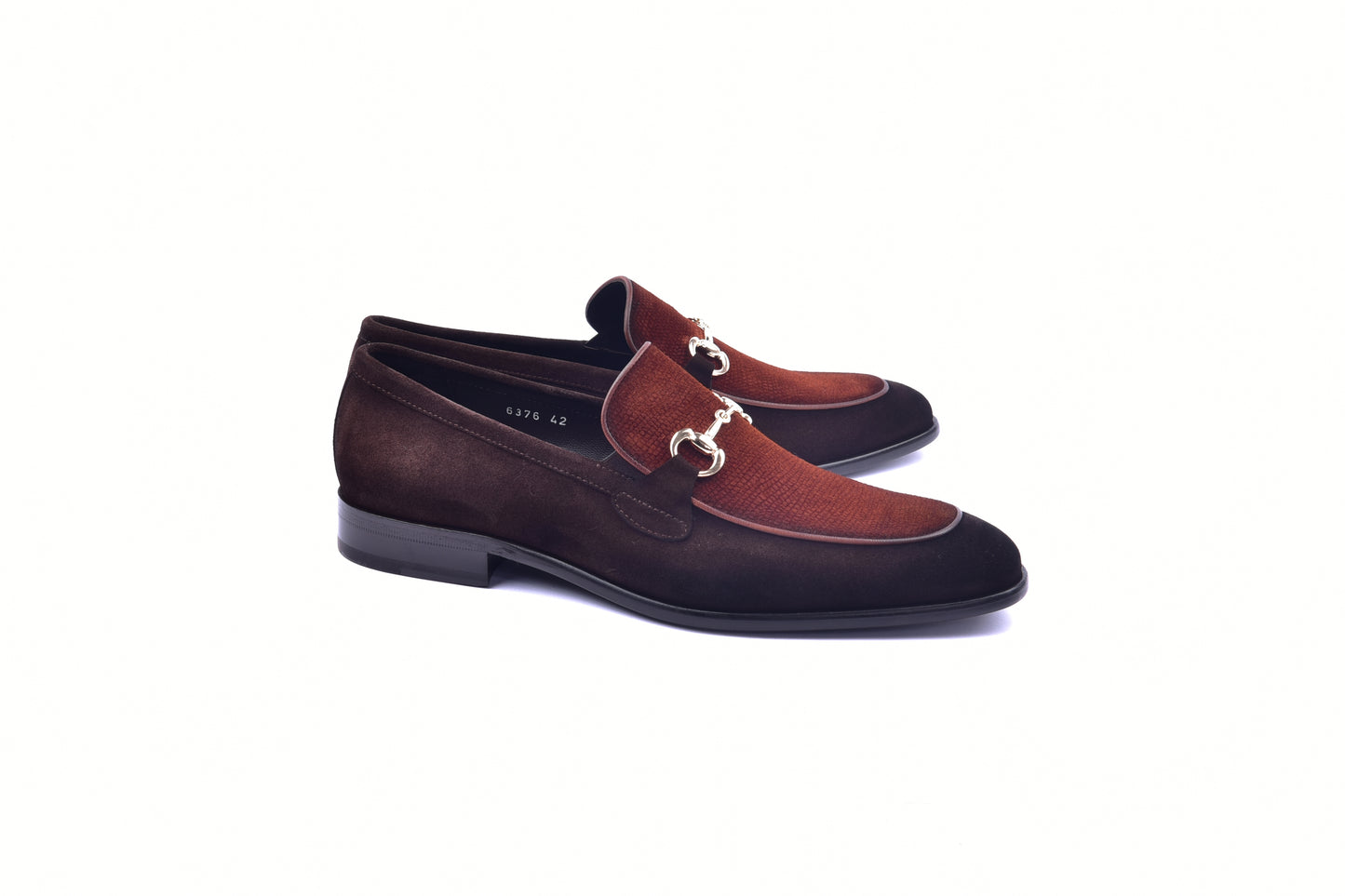 C11106-6376S Two Tone Suede Bit Loafer- Brown