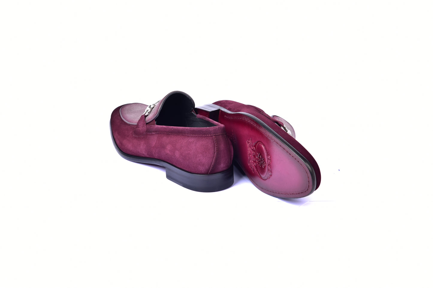 C11108-6376S Two Tone Suede Bit Loafer- Burgundy