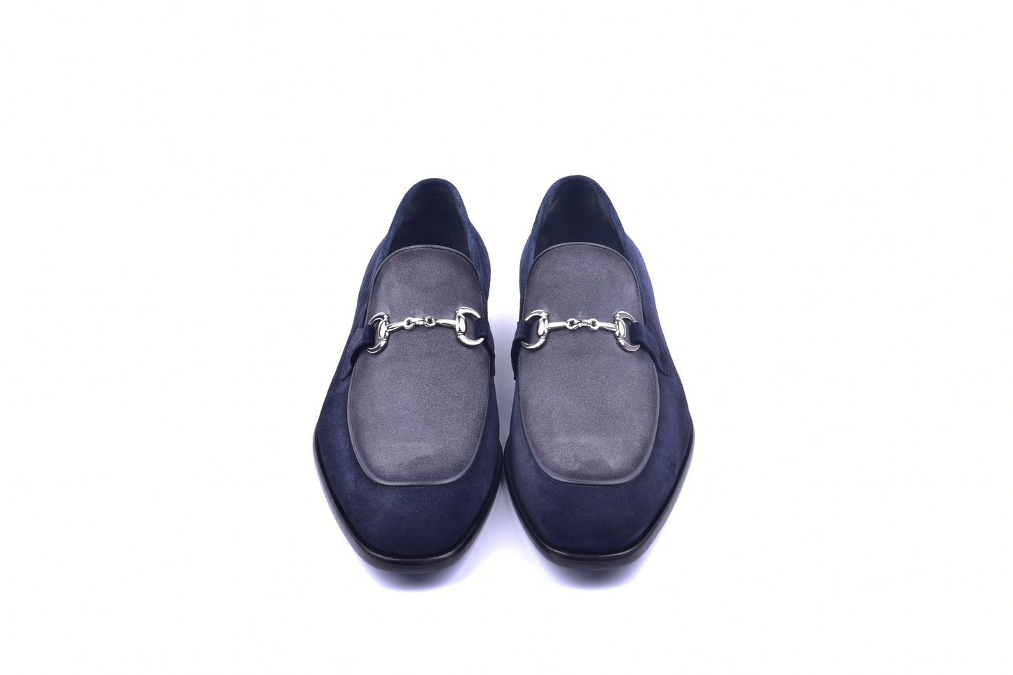 C11107-6376S Two Tone Suede Bit Loafer- Navy Blue