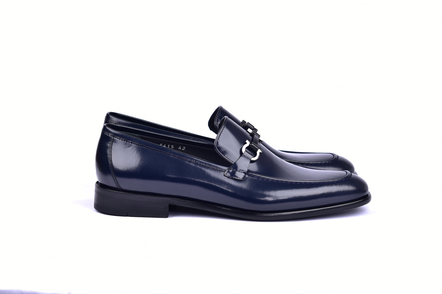 C0433-6415 Lux Calf Buckle Loafer- Navy