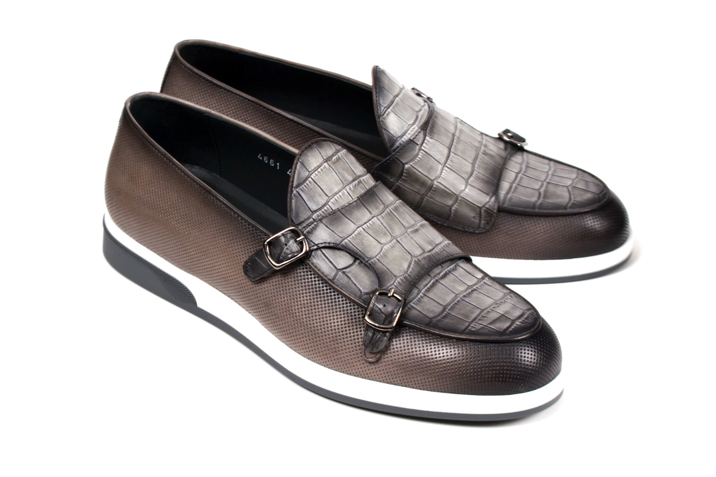 C0016-4661SP Double Monk strap loafer-Grey