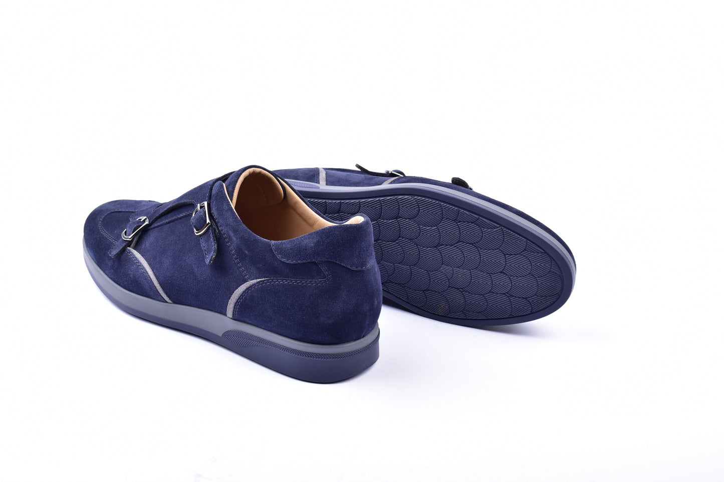 C001502-6000 Navy Suede Monkstrap Sneaker