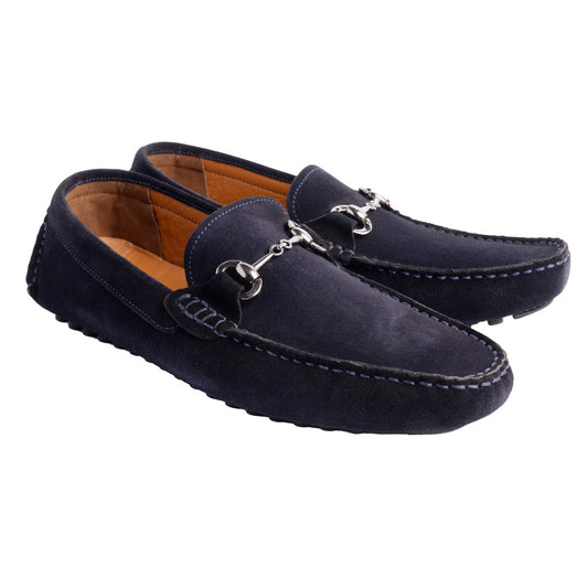 P000913- Palm Beach -Driving shoe Navy Suede