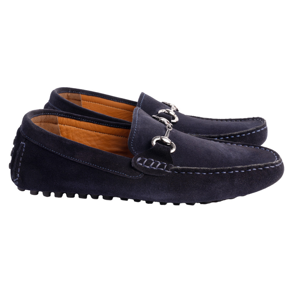 P000913- Palm Beach -Driving shoe Navy Suede
